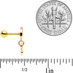 16G 1/4 Gold Tone Santa Star Christmas Dangle Cartilage Tragus