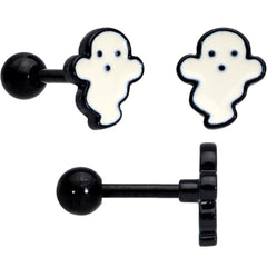 16G 1/4 Black Bat Ghost Halloween Cartilage Tragus Set of 3