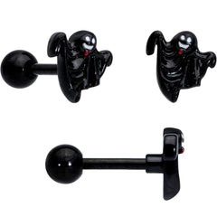 16G 1/4 Ghosts Pumpkin Halloween Cartilage Tragus Set of 3