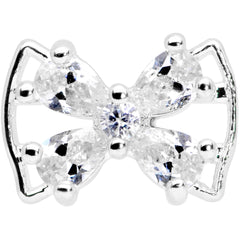 16G 1/4 Clear CZ Gem Beauty Bow Cartilage Tragus Earring