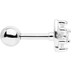 16G 1/4 Clear CZ Gem Beauty Bow Cartilage Tragus Earring