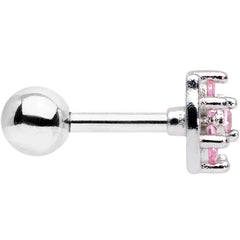 16G 1/4 Pink CZ Gem Beauty Bow Cartilage Tragus Earring