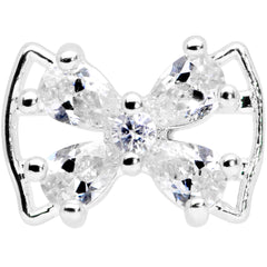 16G 5/16 Clear CZ Gem Beauty Bow Labret Monroe Tragus