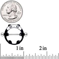 14G 11/16 Black White Round Panda Nipple Shield Set