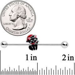 14G Black Cat Santa Hat Christmas Industrial Barbell 38mm
