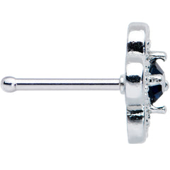 20G 1/4 Blue Gem Stylized Deco Cross Nose Bone