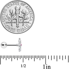 16G 1/4 Clear Pink Green Gem Snowflake Cartilage Tragus Earring