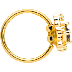 20G 5/16 Gold Tone Purple Tourmaline Filigree Nose Hoop
