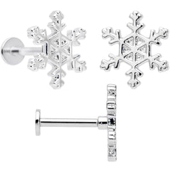 16G 5/16 Snowflake Mitten Stocking Christmas Labret Set of 3