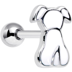 16G 1/4 White Sitting Dog Cartilage Tragus Earring