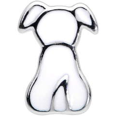 16G 1/4 White Sitting Dog Cartilage Tragus Earring