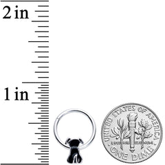 16G 3/8 Black Sitting Dog Hinged Segment Ring