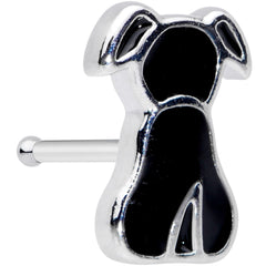 20G 1/4 Black Sitting Dog Nose Bone