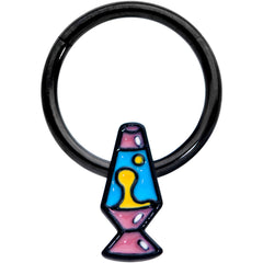 16G 3/8 Black Retro Lava Lamp Hinged Segment Ring