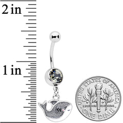 Clear Gem Sweet Smiling Whale Dangle Belly Ring