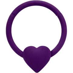 18G 3/8 Purple Matte Little Heart Hinged Segment Ring