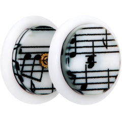 White Music Note Cheater Plug Set