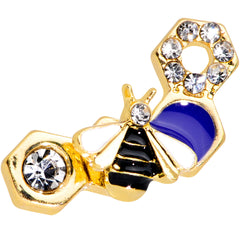 16G 5/16 Clear CZ Gem Gold Tone Lovely Bee Labret Monroe Tragus