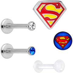 16G 5/16 Officially Licensed Marvel Superman Labret Set of 5