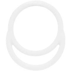 18G 3/8 White Matte Double Circle Hinged Segment Ring