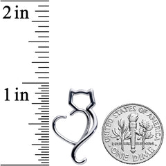16G 5/16 Cat Lover Heart Kitty Closure Ring