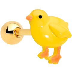 16G 1/4 Gold Tone Yellow Easter Chick Cartilage Tragus Earring