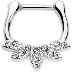 16G 5/16 Clear Gem Elegant Fan Cartilage Clicker