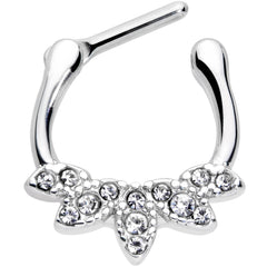 16G 5/16 Clear Gem Elegant Fan Cartilage Clicker