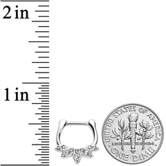 16G 5/16 Clear Gem Elegant Fan Cartilage Clicker