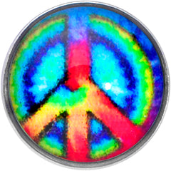 18G 5/16 Rainbow Tie Dye Peace Sign Nose Hoop