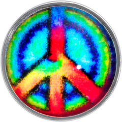18G 1/4 Rainbow Tie Dye Peace Sign Left Nose Screw