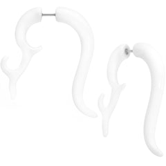 18G 1/4 White Tribal Style Cheater Hanger Plug Set