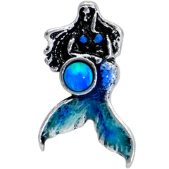 16G 5/16 Blue Synth Opal Blue Tail Mermaid Labret Monroe Tragus