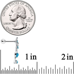 16G 1/4 Blue Gem Sunflower Blossoms Cartilage Tragus Earring