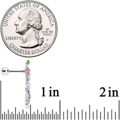 16G 1/4 Clear CZ Gem Flower Purple Butterfly Cartilage Tragus
