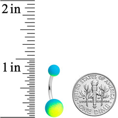 Blue Green Yellow Ombre Soft Finish Belly Ring