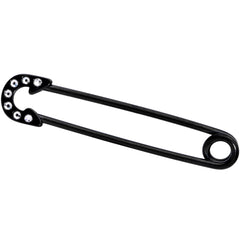 14G Clear Gem Black Punk Rock Safety Pin Industrial Barbell 38mm