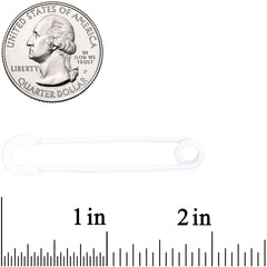 14G White Matte Punk Rock Safety Pin Industrial Barbell 38mm