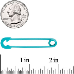 14G Teal Matte Punk Rock Safety Pin Industrial Barbell 38mm