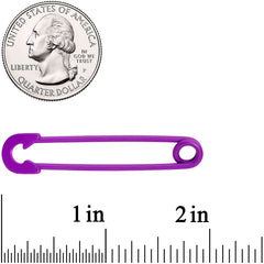 14G Purple Matte Punk Rock Safety Pin Industrial Barbell 38mm