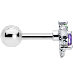 16G 1/4 Green Purple Gem Dragonfly Cartilage Tragus Earring