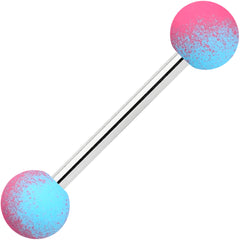Red Pink Orange Black Ombre Soft Finish Barbell Tongue Ring Set of 4