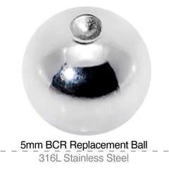 5mm Steel Captive Bead Ring Replacement Ball