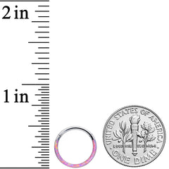 16G 3/8 Pink Synthetic Opal Implant Grade Titanium Segment Ring