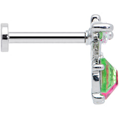 16G 5/16 Red Green CZ Gem Internal Thread Cherries Labret Tragus