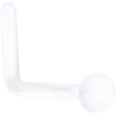 20G 1/4 Clear Bioplast Flat Top L Shape Nose Retainer Set of 10