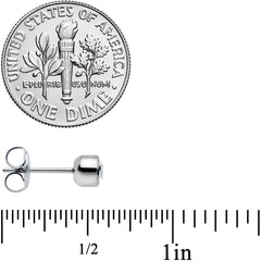 5mm Cubic Zirconia Bezel G23 Titanium Post Stud Earrings