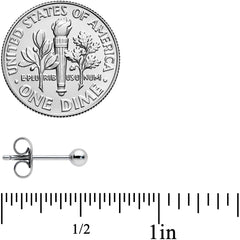 20G 3mm Ball End Grade 23 Titanium Post Stud Earrings