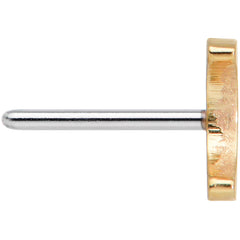 Implant Grade 23 Titanium Gold Tone Moon Threadless Push In Top