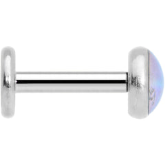 16G 1/4 Blue Faux Opal Internally Threaded Labret Monroe Tragus